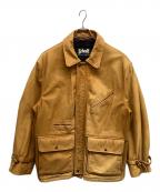 Schottショット）の古着「Schott ヌバックレザー裏地ブランケットカーコート」｜ベージュ