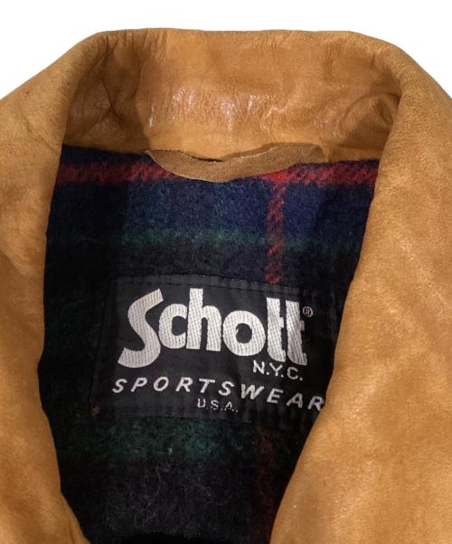 Schott（ショット）Schott (ショット) Schott ヌバックレザー裏地ブランケットカーコート ベージュ サイズ:記載なしの古着・服飾アイテム