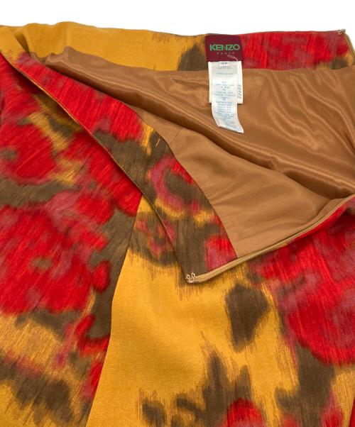 KENZO（ケンゾー）KENZO (ケンゾー) オールドサイケプリントマキシスカート レッド サイズ:38の古着・服飾アイテム