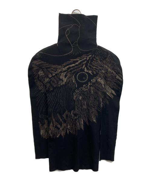 ISSEY MIYAKE（イッセイミヤケ）ISSEY MIYAKE (イッセイミヤケ) 総柄刺繍ハイネックカットソー　A-POC INSIDE ブラック サイズ:2の古着・服飾アイテム