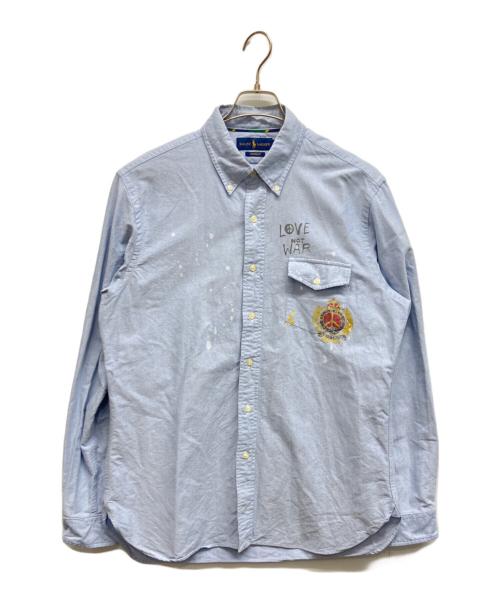 RALPH LAUREN（ラルフローレン）RALPH LAUREN (ラルフローレン) ペイントオックスフォードシャツ ブルー サイズ:Lの古着・服飾アイテム