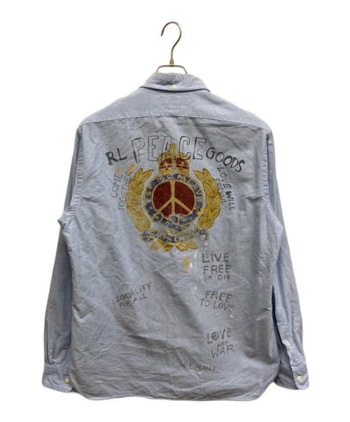 RALPH LAUREN（ラルフローレン）RALPH LAUREN (ラルフローレン) ペイントオックスフォードシャツ ブルー サイズ:Lの古着・服飾アイテム