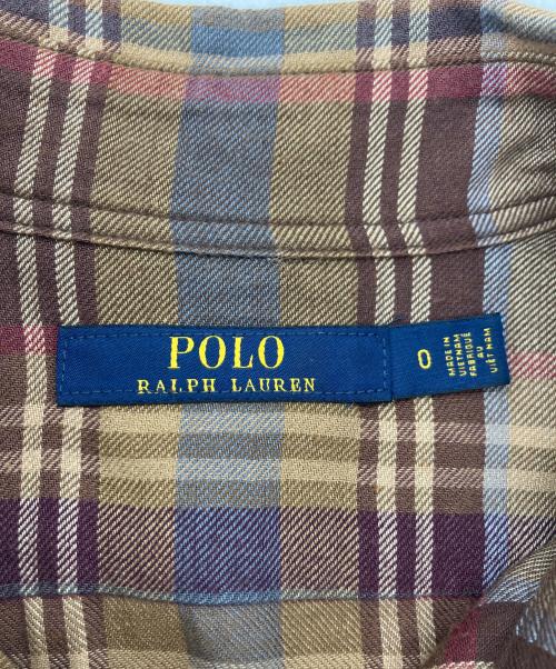 POLO RALPH LAUREN（ポロ・ラルフローレン）POLO RALPH LAUREN (ポロ・ラルフローレン) チェックシャツワンピース ブラウンの古着・服飾アイテム