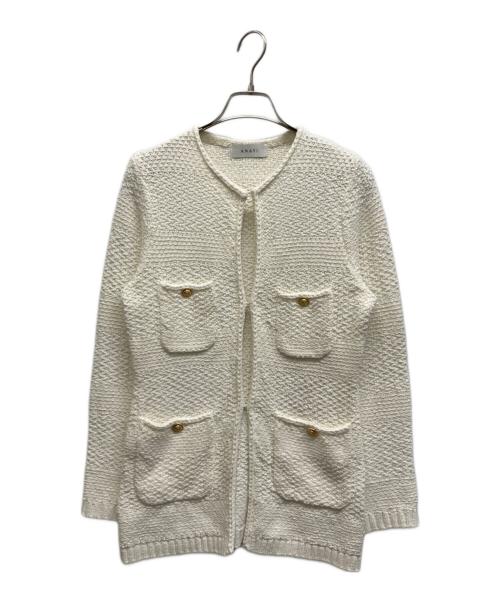 ANAYI（アナイ）ANAYI (アナイ) コットンテープニット ジャケット ホワイト サイズ:Mの古着・服飾アイテム