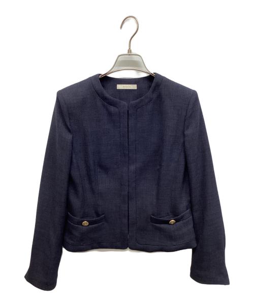 EPOCA（エポカ）EPOCA (エポカ) オックスストレッチノーカラージャケット ネイビー サイズ:38の古着・服飾アイテム