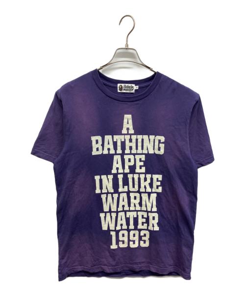 A BATHING APE（アベイシングエイプ）A BATHING APE (アベイシングエイプ) VINTAGE EFFECT TEE　ヴィンテージエフェクトTシャツ　フェード加工　001CSM301001M パープル サイズ:Ｍの古着・服飾アイテム
