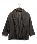 wirrowウィロウ）の古着「22AW MELANGE WOOL MIDDLE ROBE ウール ミドルローブ」｜ブラウン
