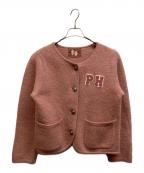 PINK HOUSEピンクハウス）の古着「PHロゴワッペン付き圧縮ニットジャケット」｜ピンク