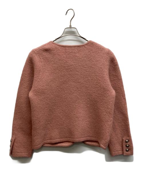 PINK HOUSE（ピンクハウス）PINK HOUSE (ピンクハウス) PHロゴワッペン付き圧縮ニットジャケット ピンク サイズ:Freeの古着・服飾アイテム