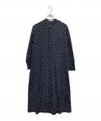DRESSTERIORドレステリア）の古着「ドットプリントAラインワンピース」｜ネイビー