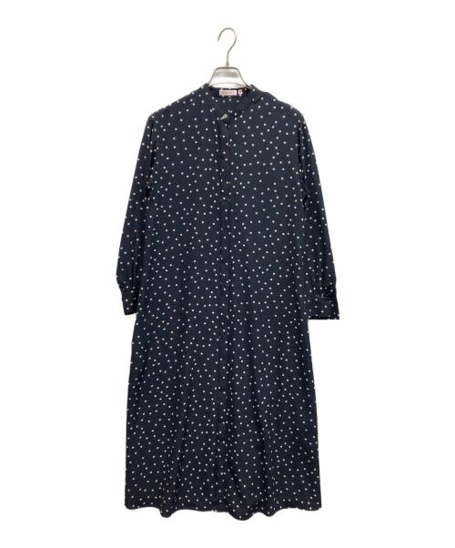 DRESSTERIOR（ドレステリア）DRESSTERIOR (ドレステリア) ドットプリントAラインワンピース ネイビー サイズ:Sの古着・服飾アイテム