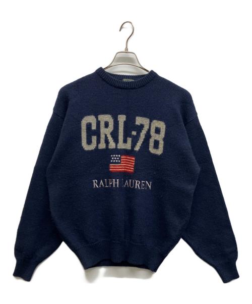 CHAPS RALPH LAUREN（チャップス ラルフローレン）CHAPS RALPH LAUREN (チャップス ラルフローレン) 90's CRL-78星条旗ウールセーター ネイビー サイズ:Lの古着・服飾アイテム