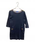 BLUE LABEL CRESTBRIDGEブルーレーベルクレストブリッジ）の古着「カットソーワンピース」｜ネイビー