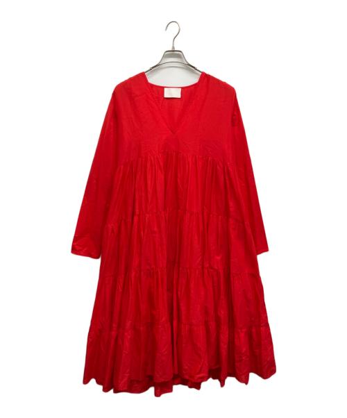 merlette（マーレット）merlette (マーレット) ティアードワンピース レッド サイズ:Sの古着・服飾アイテム