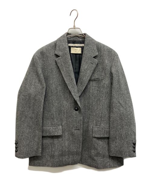 ebure（エブール）ebure (エブール) Ron Herman (ロンハーマン) ホームスパン調ツイードジャケット グレー サイズ:38の古着・服飾アイテム
