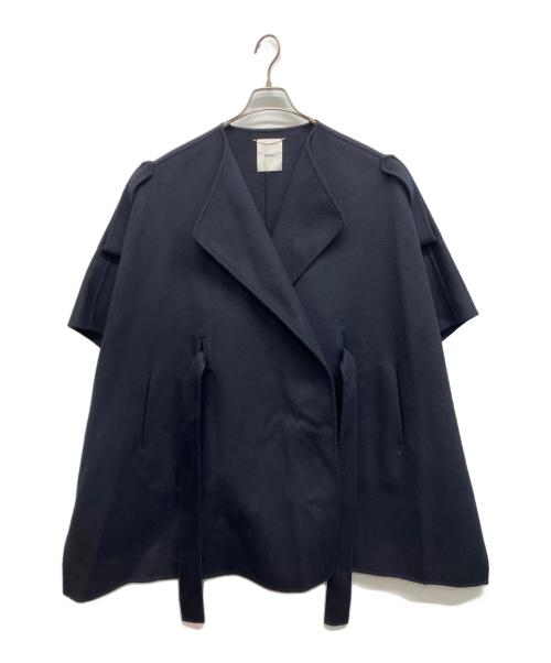 ebure（エブール）ebure (エブール) リュクスシャルムビーバー ケープコート ネイビー サイズ:36の古着・服飾アイテム