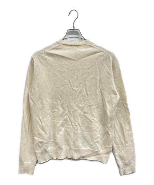 PLAY COMME des GARCONS（プレイコムデギャルソン）PLAY COMME des GARCONS (プレイコムデギャルソン) Round Neck Cardigan With White Emblem Natural アイボリー サイズ:Mの古着・服飾アイテム