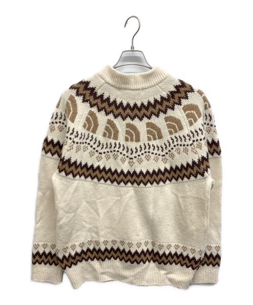 THE NORTH FACE（ザ ノース フェイス）THE NORTH FACE (ザ ノース フェイス) Half Dome Nordic Drivers Knit ブラウン サイズ:Mの古着・服飾アイテム