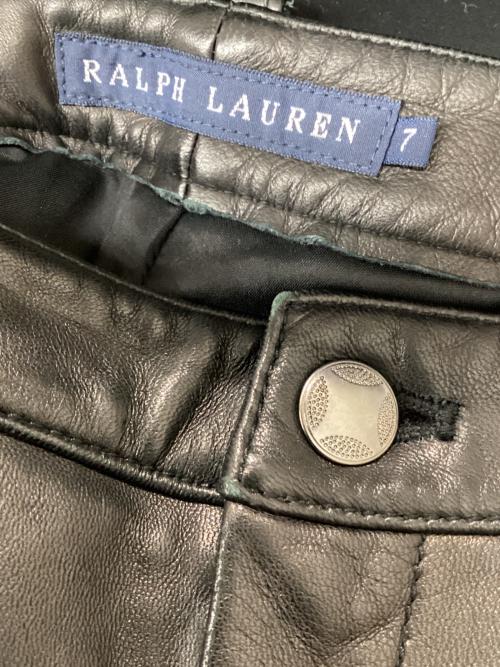 RALPH LAUREN（ラルフローレン）RALPH LAUREN (ラルフローレン) ラムレザーパンツ ブラック サイズ:7号の古着・服飾アイテム