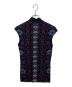 VIVIENNE TAM (ヴィヴィアンタム) パワーネット総柄ノースリーブカットソー パープル：7000円