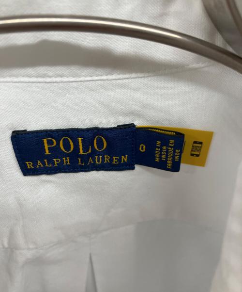 POLO RALPH LAUREN（ポロ・ラルフローレン）POLO RALPH LAUREN (ポロ・ラルフローレン) ビーズ刺繍ロゴオックスフォードシャツ ホワイトの古着・服飾アイテム