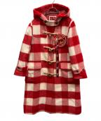 PINK HOUSEピンクハウス）の古着「チェックダッフルコート」｜レッド