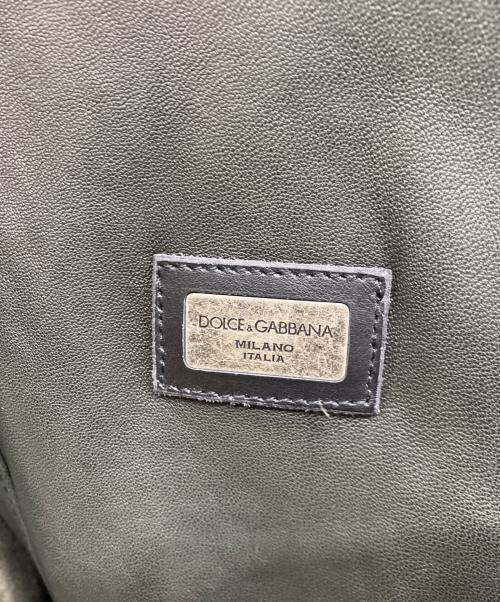DOLCE & GABBANA（ドルチェ＆ガッバーナ）DOLCE & GABBANA (ドルチェ＆ガッバーナ) ラムレザー シングルライダースジャケット G9U28L FULVM ダークグリーン サイズ:56の古着・服飾アイテム