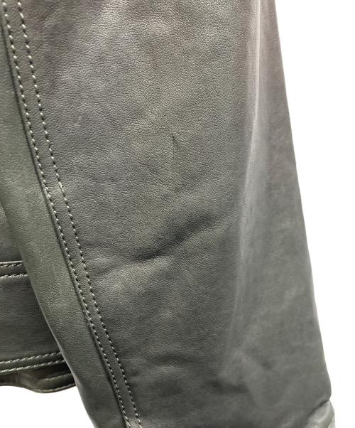 DOLCE & GABBANA（ドルチェ＆ガッバーナ）DOLCE & GABBANA (ドルチェ＆ガッバーナ) ラムレザー シングルライダースジャケット G9U28L FULVM ダークグリーン サイズ:56の古着・服飾アイテム