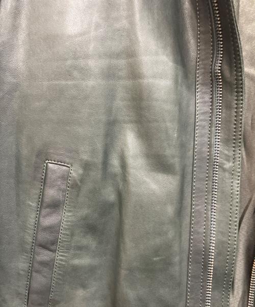 DOLCE & GABBANA（ドルチェ＆ガッバーナ）DOLCE & GABBANA (ドルチェ＆ガッバーナ) ラムレザー シングルライダースジャケット G9U28L FULVM ダークグリーン サイズ:56の古着・服飾アイテム