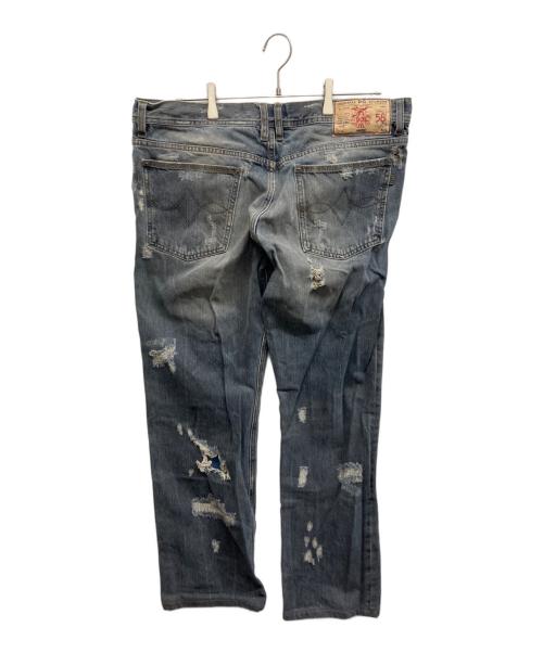 DOLCE & GABBANA（ドルチェ＆ガッバーナ）DOLCE & GABBANA (ドルチェ＆ガッバーナ) クラッシュデニムパンツ インディゴ サイズ:36の古着・服飾アイテム