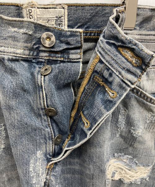DOLCE & GABBANA（ドルチェ＆ガッバーナ）DOLCE & GABBANA (ドルチェ＆ガッバーナ) クラッシュデニムパンツ インディゴ サイズ:36の古着・服飾アイテム
