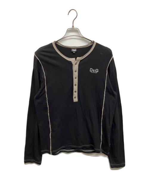 DOLCE & GABBANA（ドルチェ＆ガッバーナ）DOLCE & GABBANA (ドルチェ＆ガッバーナ) ヘンリーネックカットソー ブラック サイズ:XXLの古着・服飾アイテム
