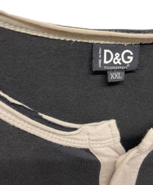 DOLCE & GABBANA（ドルチェ＆ガッバーナ）DOLCE & GABBANA (ドルチェ＆ガッバーナ) ヘンリーネックカットソー ブラック サイズ:XXLの古着・服飾アイテム