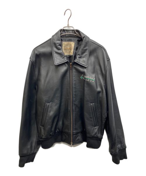 SAXON（サクソン）SAXON (サクソン) レザーブルゾン ブラック サイズ:Lの古着・服飾アイテム