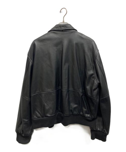 SAXON（サクソン）SAXON (サクソン) レザーブルゾン ブラック サイズ:Lの古着・服飾アイテム
