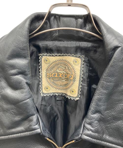 SAXON（サクソン）SAXON (サクソン) レザーブルゾン ブラック サイズ:Lの古着・服飾アイテム
