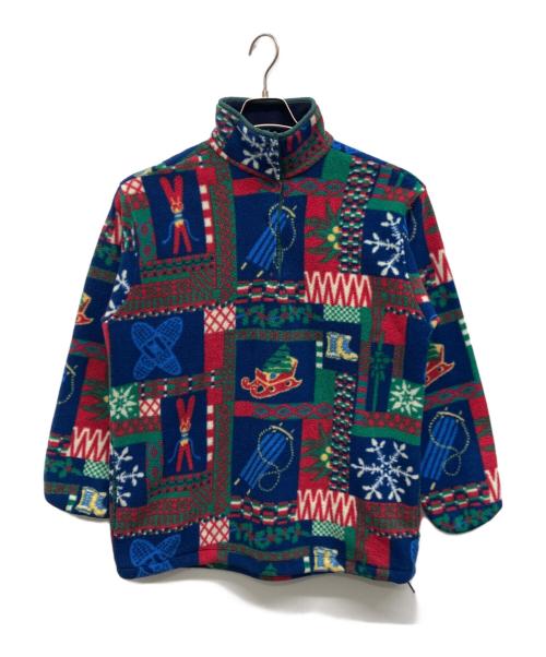 L.L.Bean（エルエルビーン）L.L.Bean (エルエルビーン) クリスマスパターンフリースジャケット ブルー サイズ:Sの古着・服飾アイテム