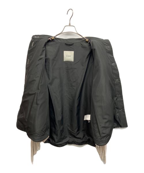 T coat（ティーコート）T COAT (ティーコート) ウールメルトンフリンジコート ライトグレー サイズ:40の古着・服飾アイテム