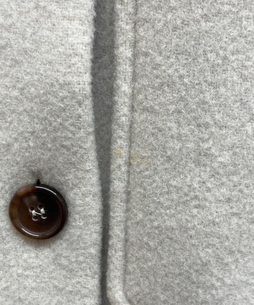 T coat（ティーコート）T COAT (ティーコート) ウールメルトンフリンジコート ライトグレー サイズ:40の古着・服飾アイテム