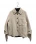 T COAT（ティーコート）の古着「ウールメルトンフリンジコート」｜ライトグレー