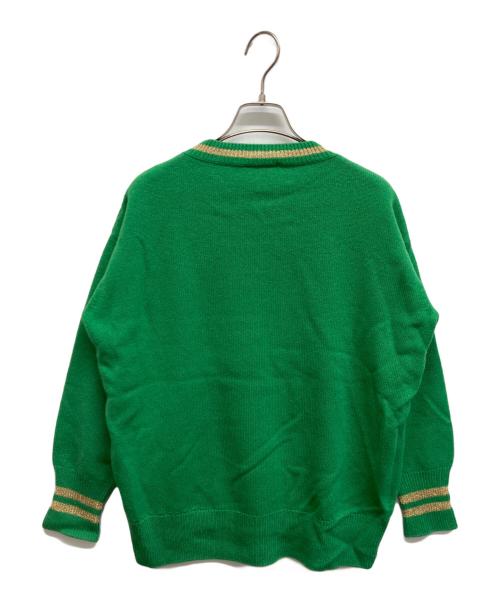 MONCLER（モンクレール）MONCLER (モンクレール) MAGLIONE TRICOT GIROCOLLOカシミア混ロゴ刺繍ニット グリーン サイズ:XSの古着・服飾アイテム