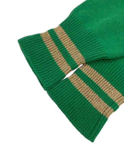 MONCLER（モンクレール）MONCLER (モンクレール) MAGLIONE TRICOT GIROCOLLOカシミア混ロゴ刺繍ニット グリーン サイズ:XSの古着・服飾アイテム