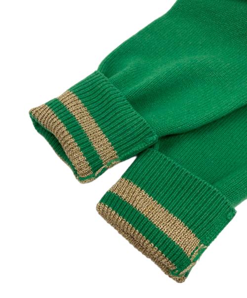 MONCLER（モンクレール）MONCLER (モンクレール) MAGLIONE TRICOT GIROCOLLOカシミア混ロゴ刺繍ニット グリーン サイズ:XSの古着・服飾アイテム
