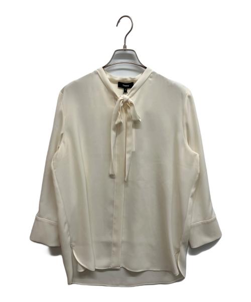 theory（セオリー）theory (セオリー) Prime Georgetteボウタイブラウス ホワイト サイズ:M 未使用品の古着・服飾アイテム