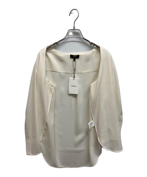 theory（セオリー）theory (セオリー) Prime Georgetteボウタイブラウス ホワイト サイズ:M 未使用品の古着・服飾アイテム