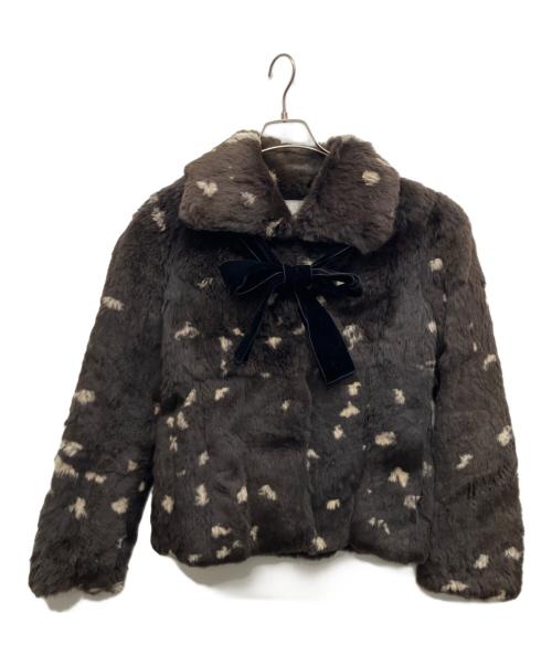 TO BE CHIC（トゥービーシック）TO BE CHIC (トゥービーシック) ラビットファージャケット ブラウン サイズ:40の古着・服飾アイテム