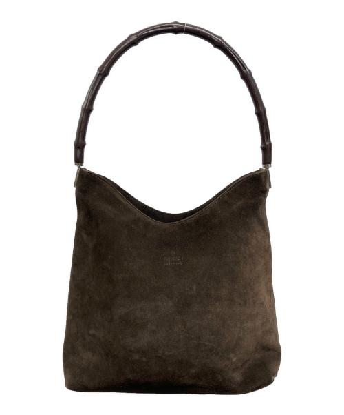 GUCCI（グッチ）GUCCI (グッチ) オールスエードハンドバッグ ブラウンの古着・服飾アイテム
