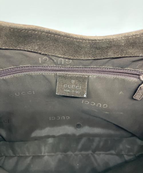 GUCCI（グッチ）GUCCI (グッチ) オールスエードハンドバッグ ブラウンの古着・服飾アイテム