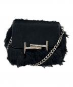 TOD'Sトッズ）の古着「ダブルTリアルファーチェーンショルダーバッグ」｜ブラック