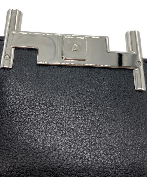 TOD'S（トッズ）TOD'S (トッズ) ダブルTリアルファーチェーンショルダーバッグ ブラックの古着・服飾アイテム